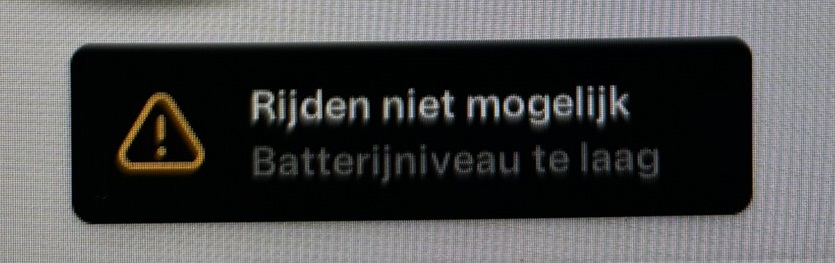 Rijden niet mogelijk Batterijniveau te laag