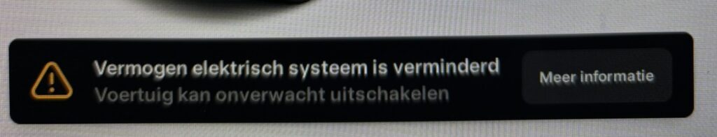 Vermogen elektrisch systeem is verminderd