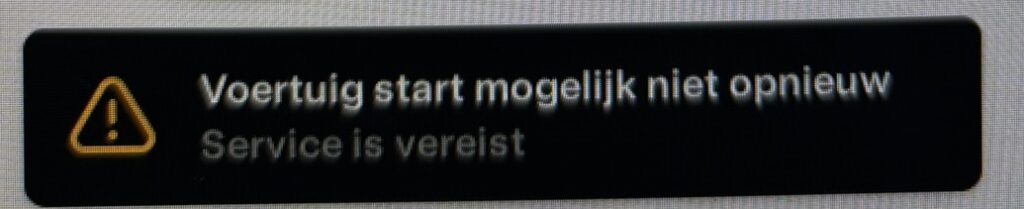 Voertuig start mogelijk niet opnieuw